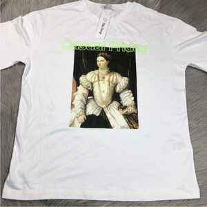 The Drop Casual Friday White Embroidered Painting T Shirt XS